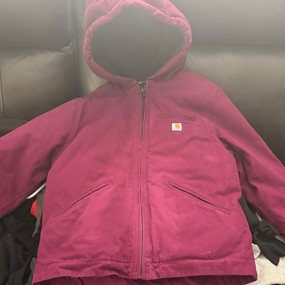 Carhartt Sherpa Hooded Jacket Girls Sz M 10